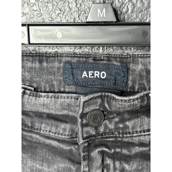 AERO Men's Black Acid Wash Distressed Slim Cut-Off Denim Shorts NWOT - Picture 7 of 7
